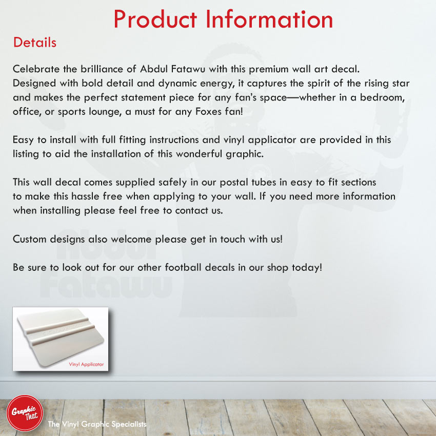 Abdul Fatawu Leicester City Football Wall Art Decal