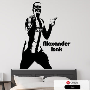 Alexander Isak goal celebration wall art decal in black