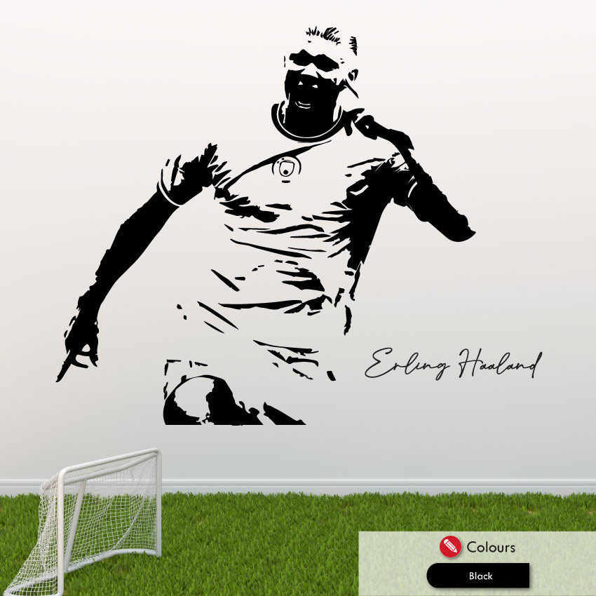 Erling Haaland Man City football wall art sticker with his celebration face point