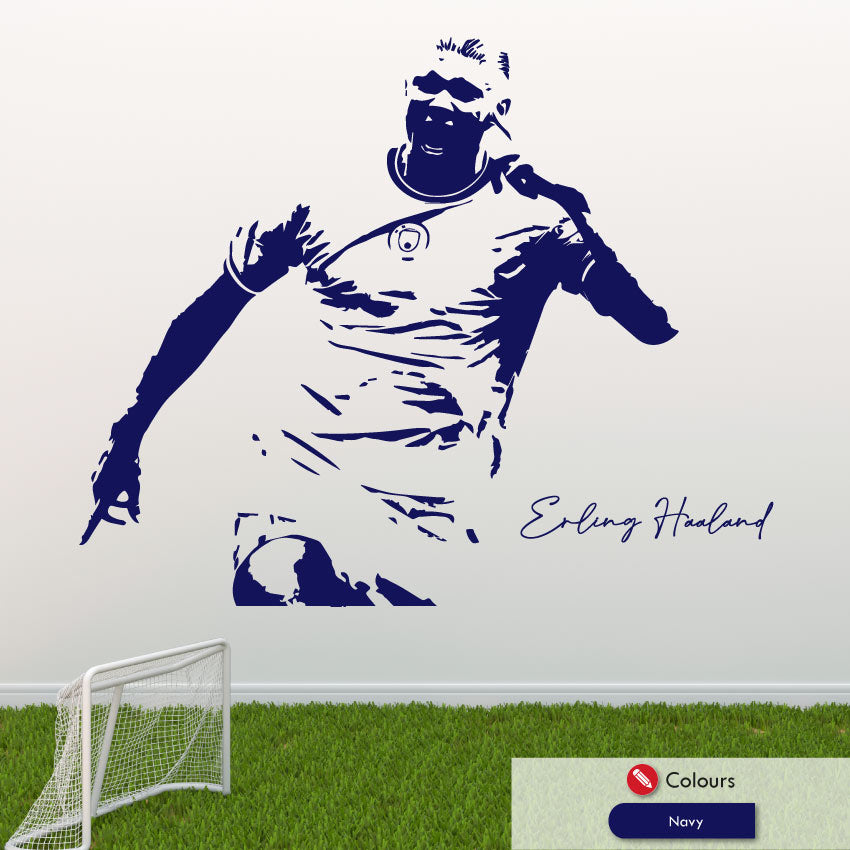 Erling Haaland Man City football wall art sticker with his celebration face point