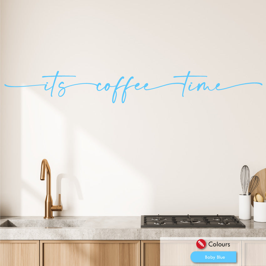 Coffee Time Quote Kitchen Wall Art Sticker
