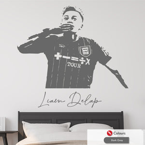 Liam Delap Football wall art sticker in Dark Grey