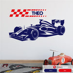Racing Car Personalised Wall Art Sticker