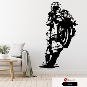 Superbike Wall Art Decal Rossi Pulling a Wheelie