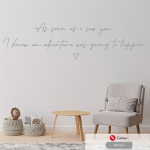 Winnie the pooh "As soon as i saw you" kids wall sticker quote