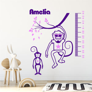 Animal Monkey Wall Sticker Purple & Pink