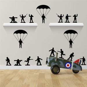 
            
                Load image into Gallery viewer, Army Toy Men Wall Stickers Black
            
        