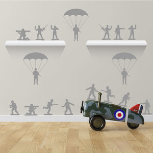 
            
                Load image into Gallery viewer, Army Toy Men Wall Stickers Mid Grey
            
        