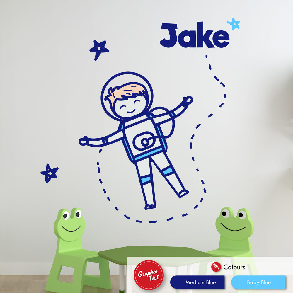 Space Astronaut Personalised Wall Sticker