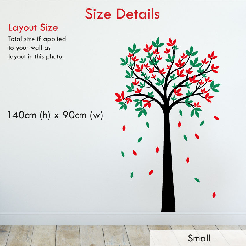 
            
                Load image into Gallery viewer, Autumnal Tree Kids Bedroom Wall Sticker Small Size
            
        