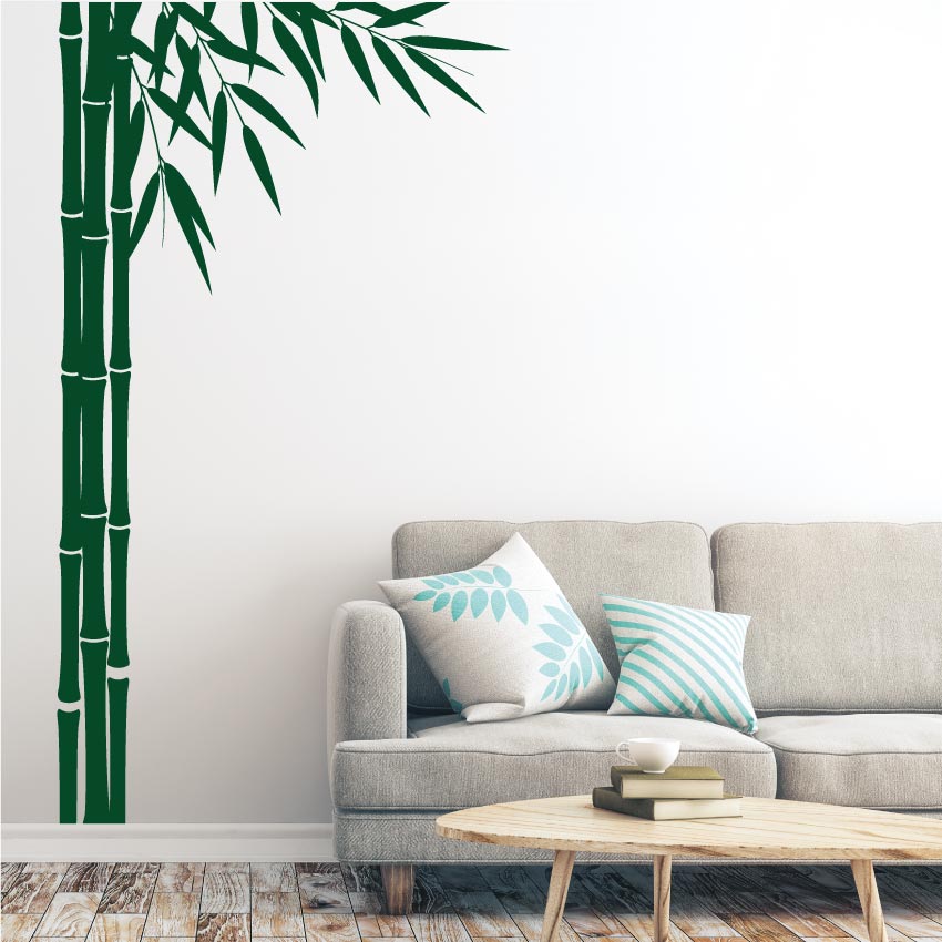 Bamboo Large Wall Art Decal Forest Green