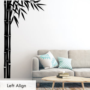 Bamboo Large Wall Art Decal Black Left Align