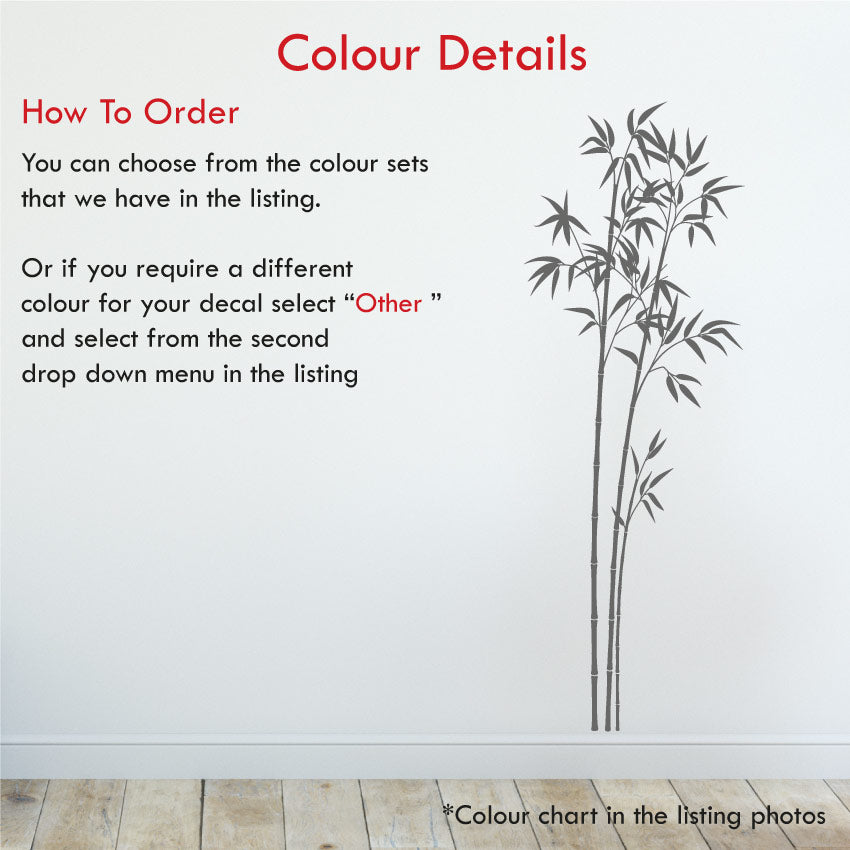 
            
                Load image into Gallery viewer, Tall Bamboo Wall Art Sticker Colour Details
            
        