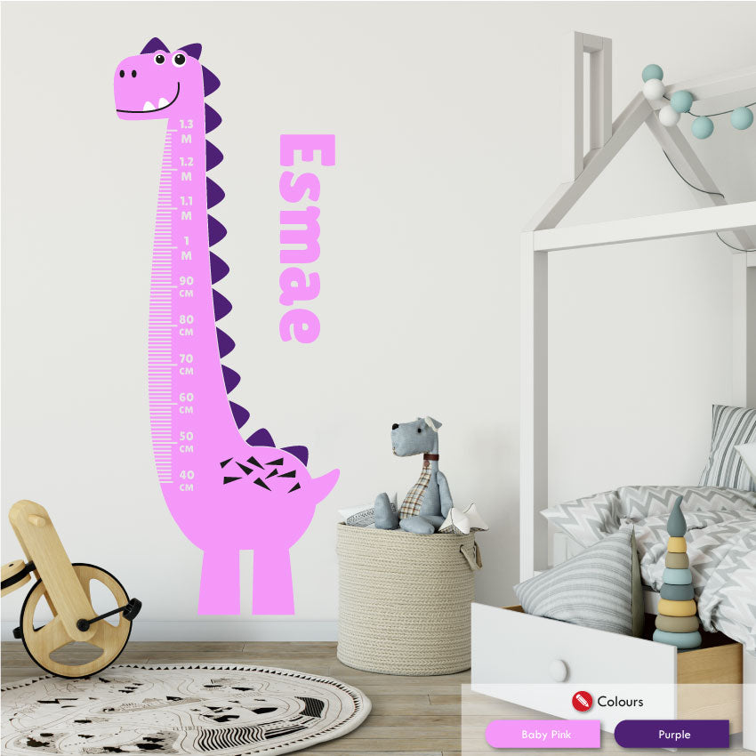 Dinosaur Growth Chart Personalised Wall Decal