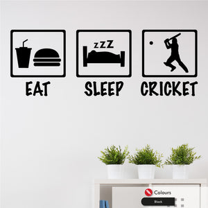 
            
                Load image into Gallery viewer, Eat Sleep Cricket Wall Art Decal
            
        