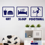Eat Sleep Football Wall Sticker Decal