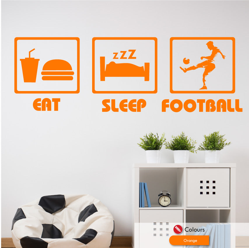 Eat Sleep Football Wall Sticker Decal