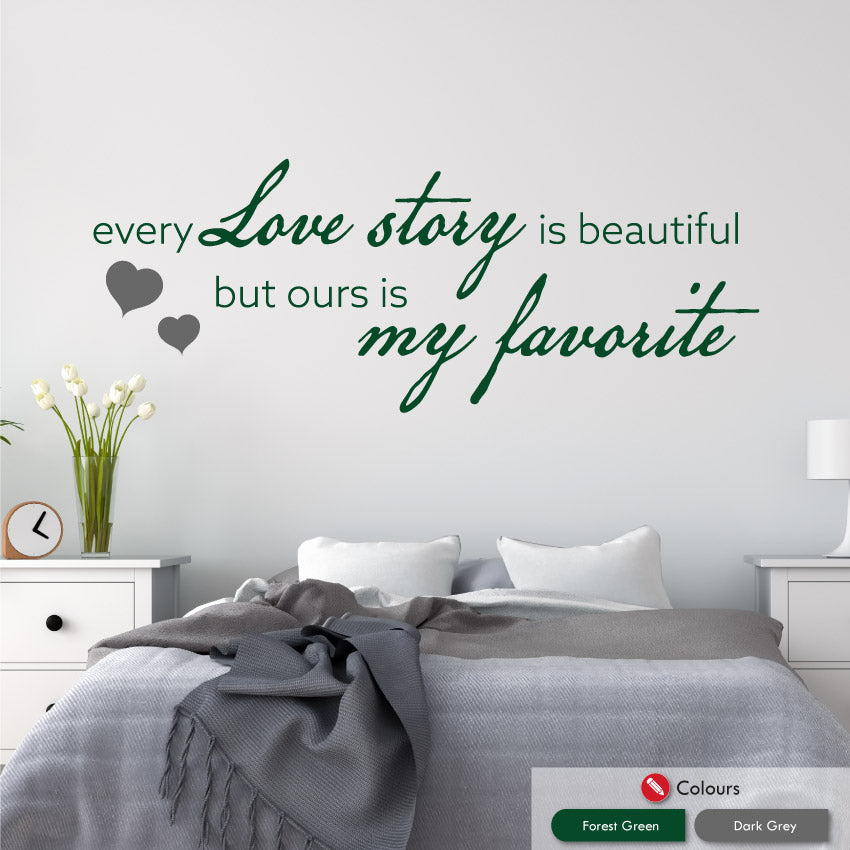 Love Story Bedroom Quote Wall Art Sticker