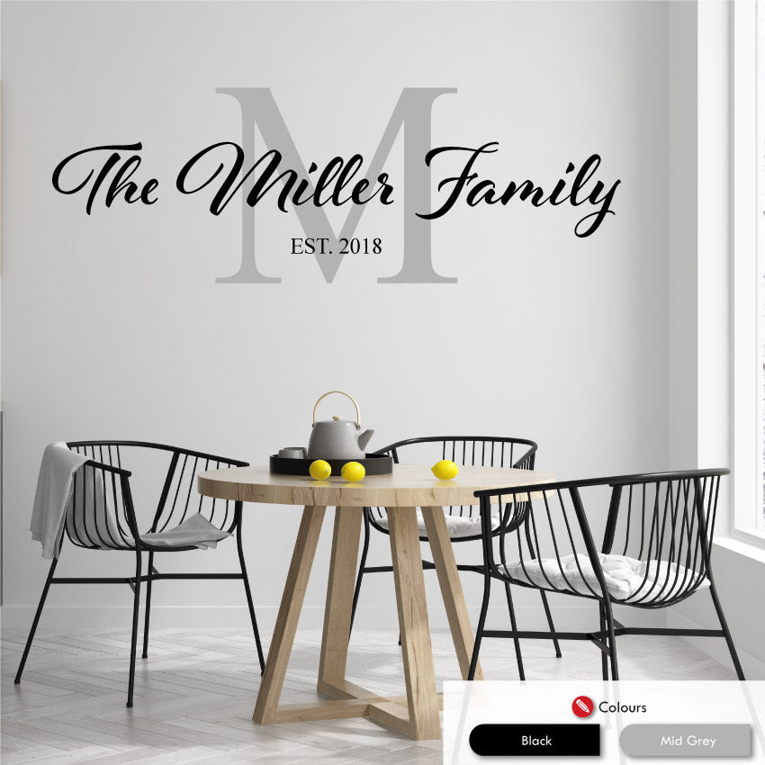 Family Name Personalised Wall Sticker