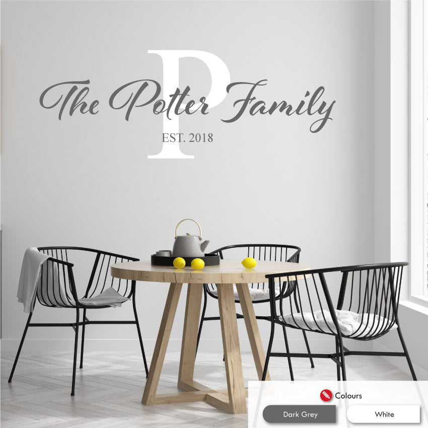
            
                Load image into Gallery viewer, Family Name Personalised Wall Sticker
            
        