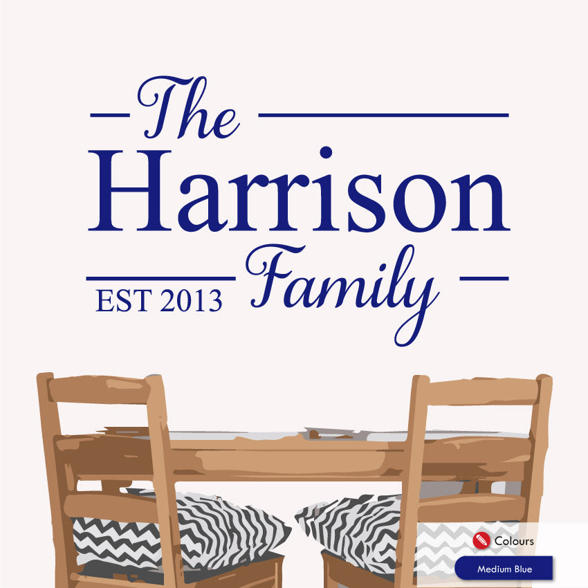 Family Name Personalised Wall Art Sticker