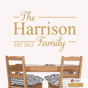 Family Name Personalised Wall Art Sticker
