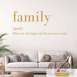 Family Noun Quote Wall Decal