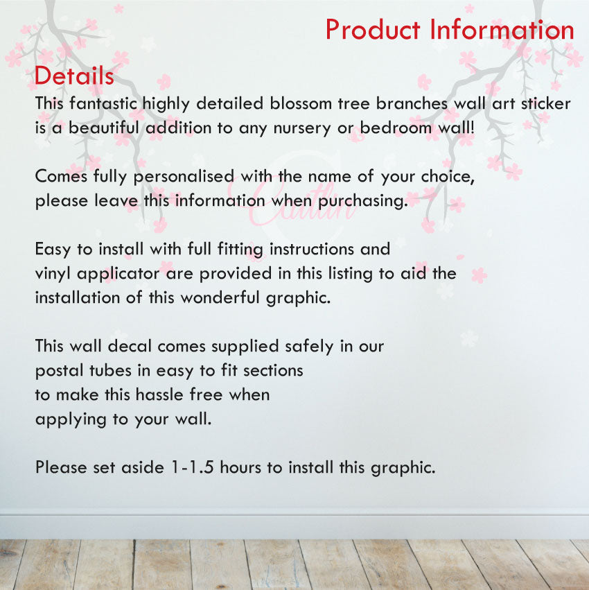 cherry blossom corner trees nursery wall sticker product information