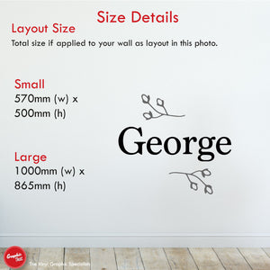 
            
                Load image into Gallery viewer, Floral Personalised Wall Sticker Sizes
            
        