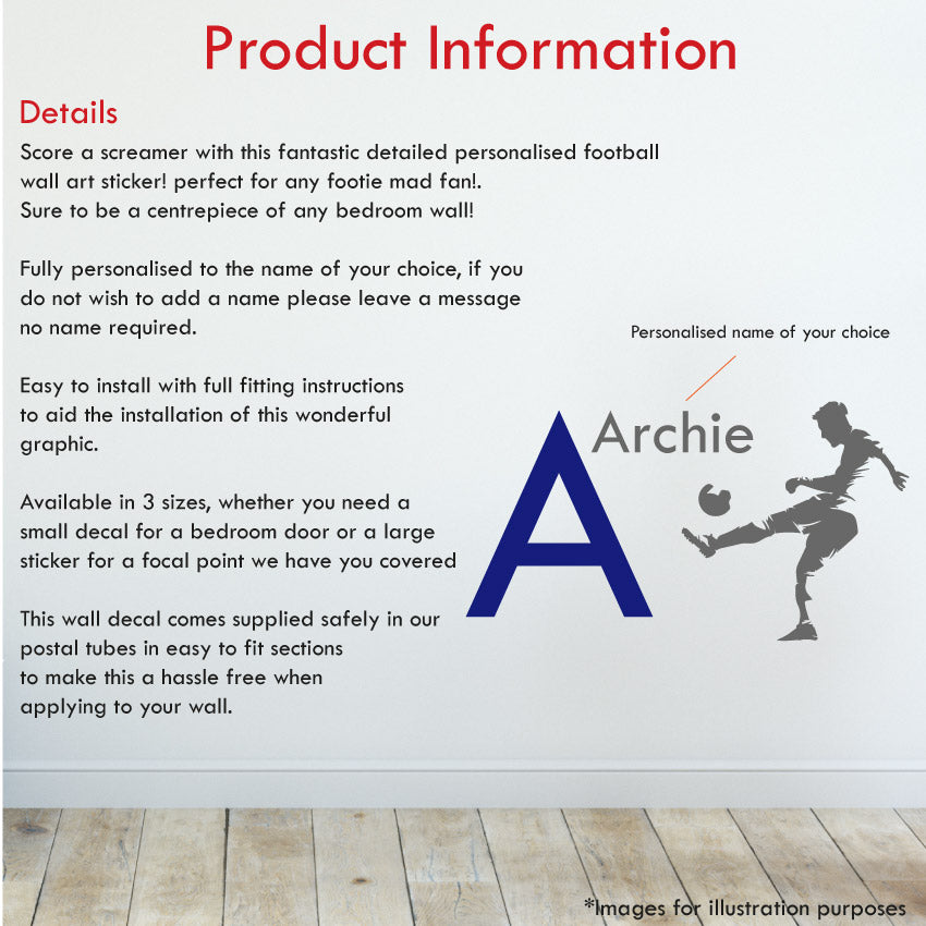 Football Name & Initial Personalised Wall Sticker