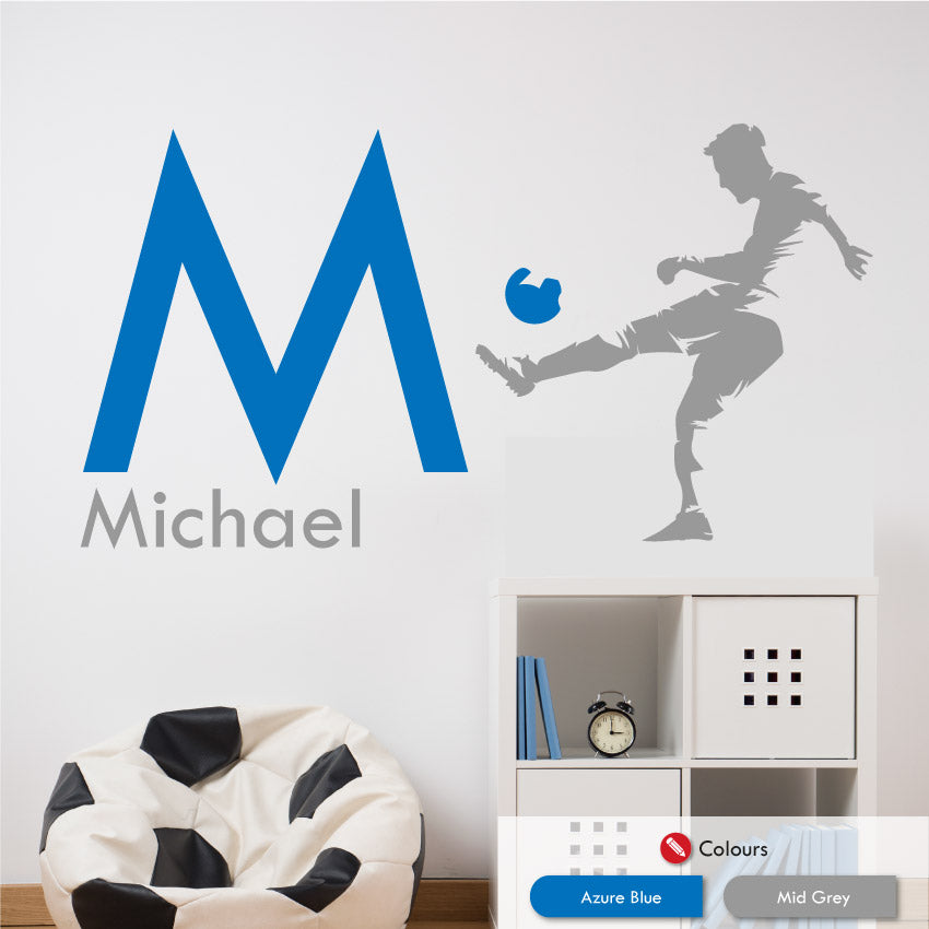 Football Name & Initial Personalised Wall Sticker