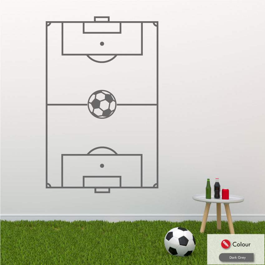 
            
                Load image into Gallery viewer, Football Pitch Sports Bedroom Wall Art Sticker Dark Grey
            
        