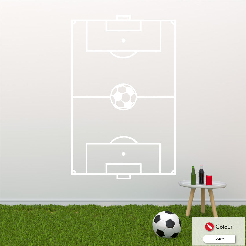 
            
                Load image into Gallery viewer, Football Pitch Sports Bedroom Wall Art Sticker White
            
        