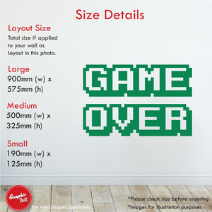 Game Over Retro Gaming Wall Decal