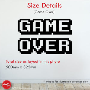 Gaming wall sticker game over
