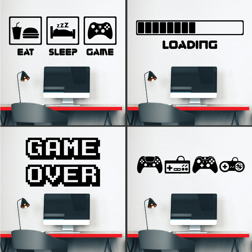 Gaming wall sticker set 4 designs