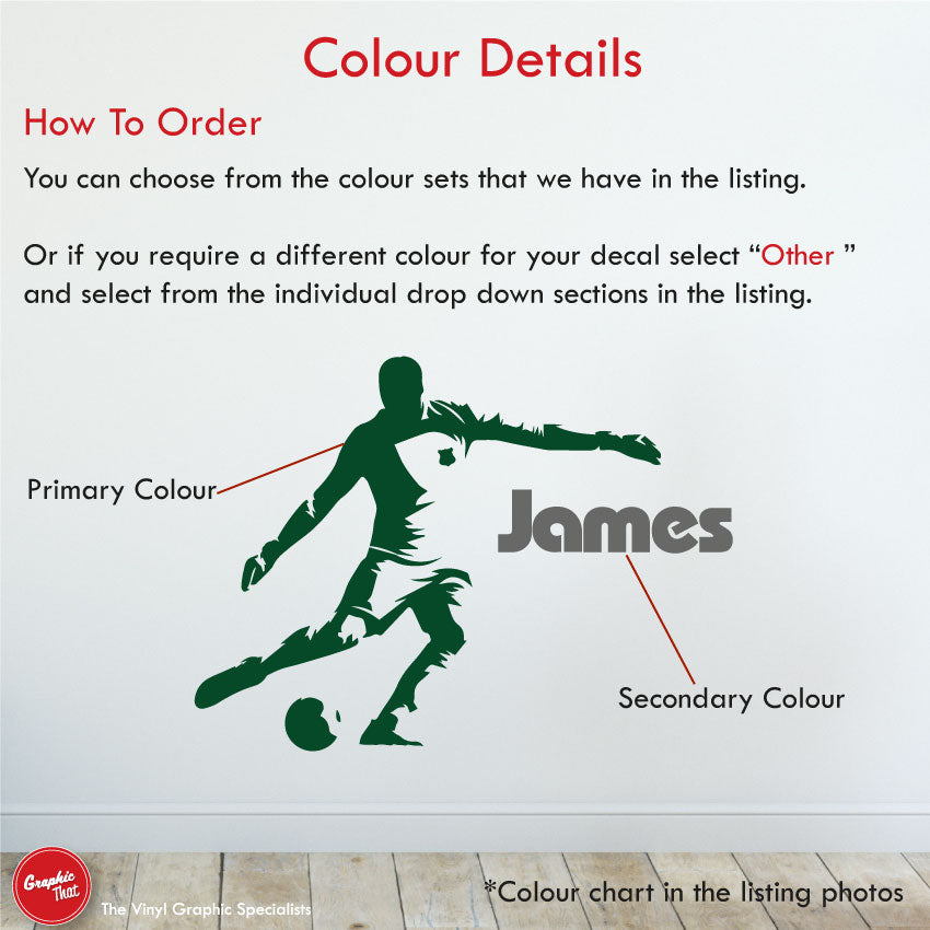 Goalkeeper Personalised Football Wall Sticker Colour Details