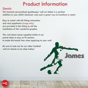 Goalkeeper Personalised Football Wall Sticker Product Information