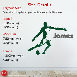 Goalkeeper Personalised Football Wall Sticker Sizes