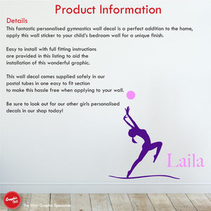 
            
                Load image into Gallery viewer, Gymnastics personalised wall art decal product information
            
        