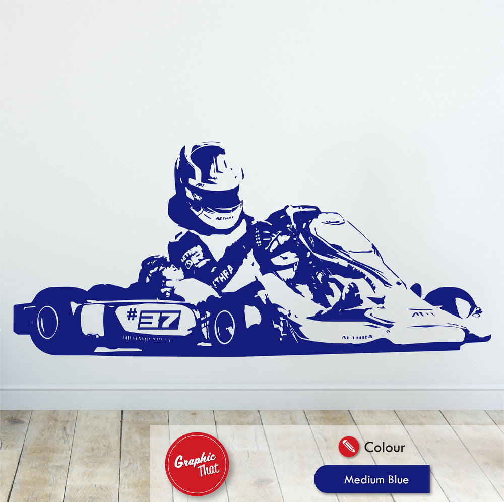 Karting Personalised Wall Art Sticker
