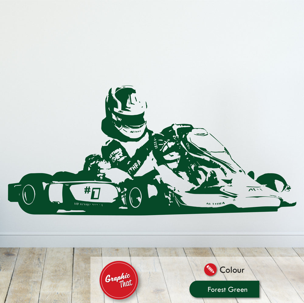 Karting Personalised Wall Art Sticker