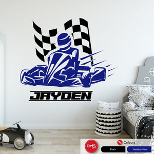 Go Karting Personalised Wall Art Sticker