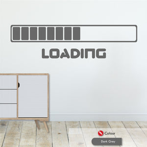 
            
                Load image into Gallery viewer, Loading Bar gaming wall art sticker dark grey
            
        