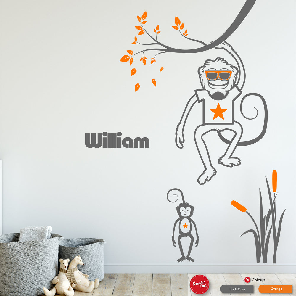 
            
                Load image into Gallery viewer, Monkeys Personalised Wall Sticker
            
        