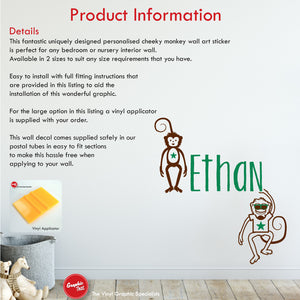 
            
                Load image into Gallery viewer, Monkeys personalised wall decal product information
            
        
