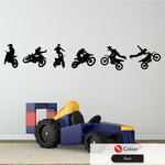 Motocross Dirt Bike Wall Art Stickers Black