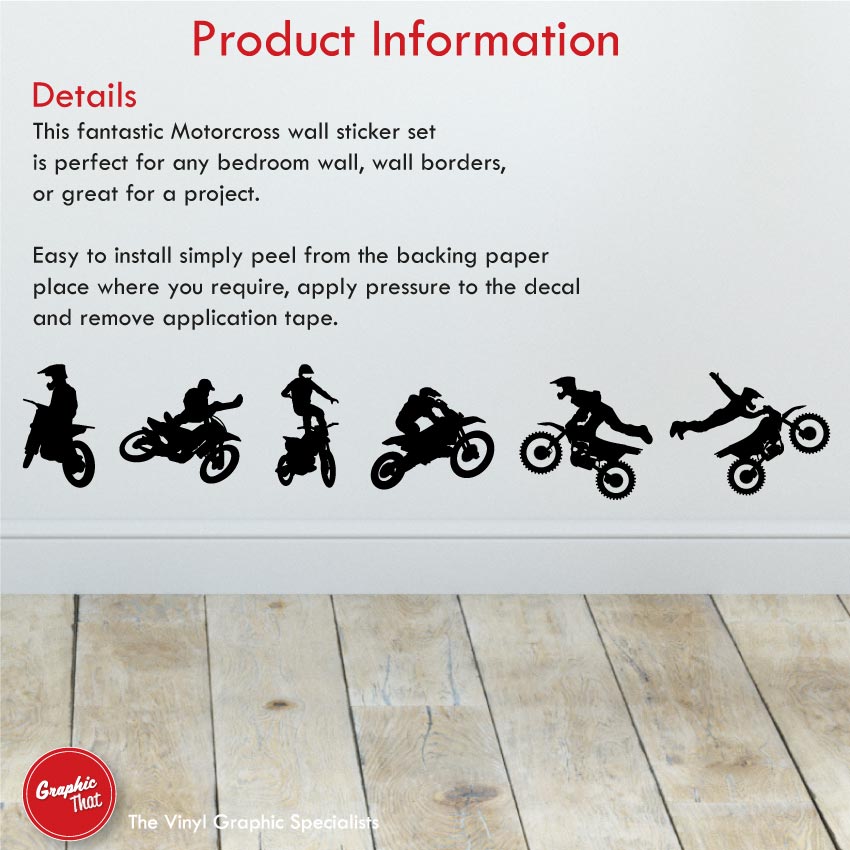 Motocross Dirt Bike Wall Art Stickers Product Information