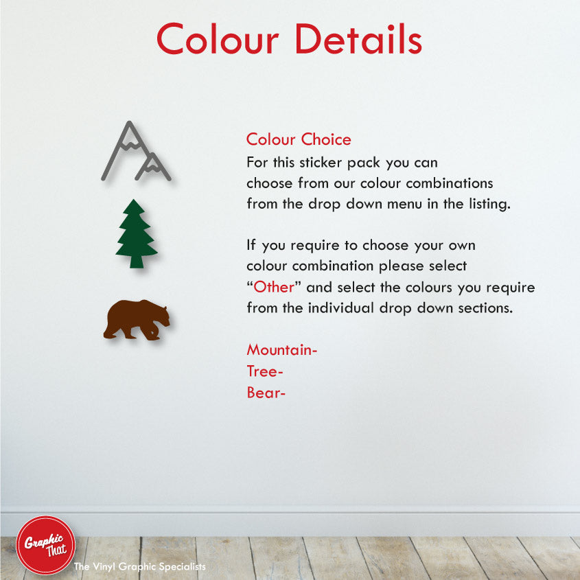 Mountain Forest Wall Stickers colour details