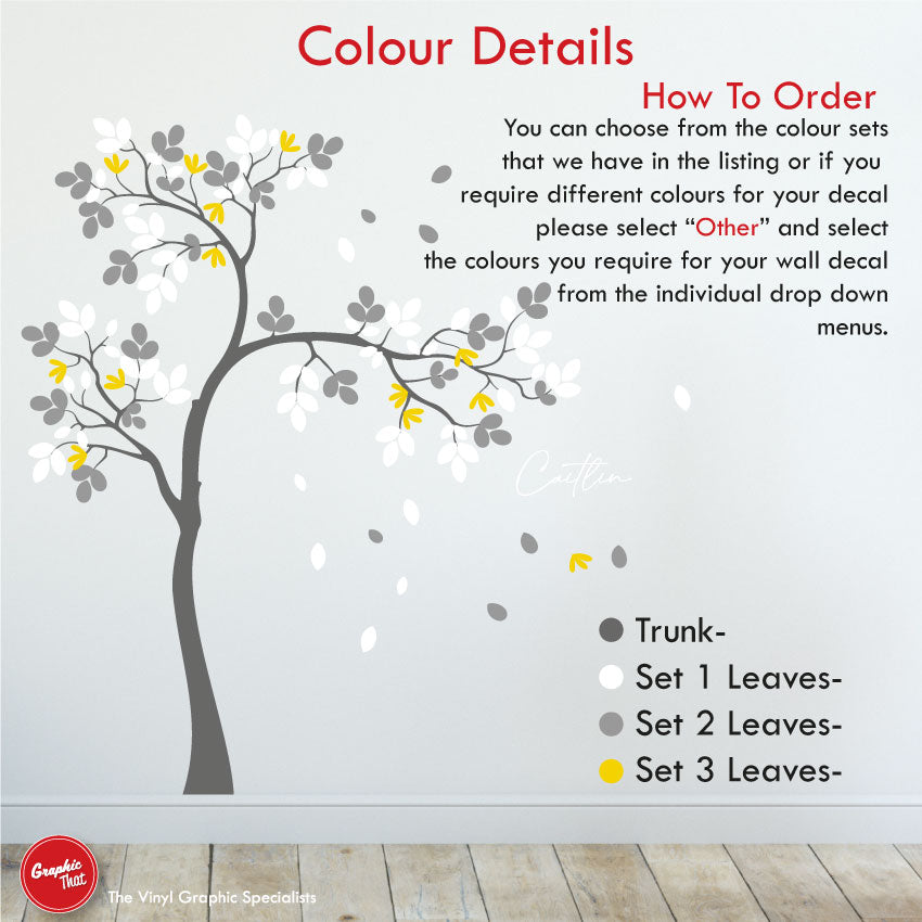 
            
                Load image into Gallery viewer, overhanging personalised wall decal colour information
            
        